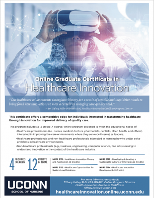 UConn Healthcare Innovation Graduate Certificate Fact Sheet